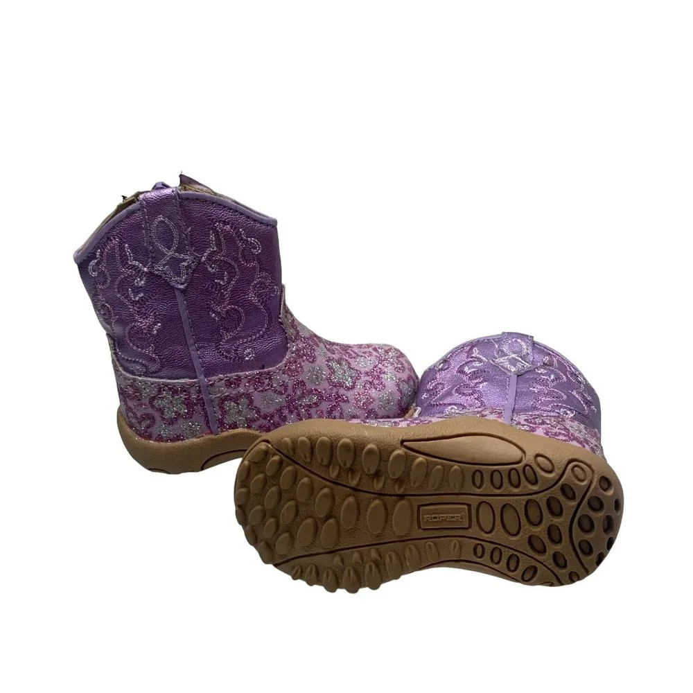ROPER 09-016-1901-1520 Lavender Glitter‎ Floral Cowbaby Booties